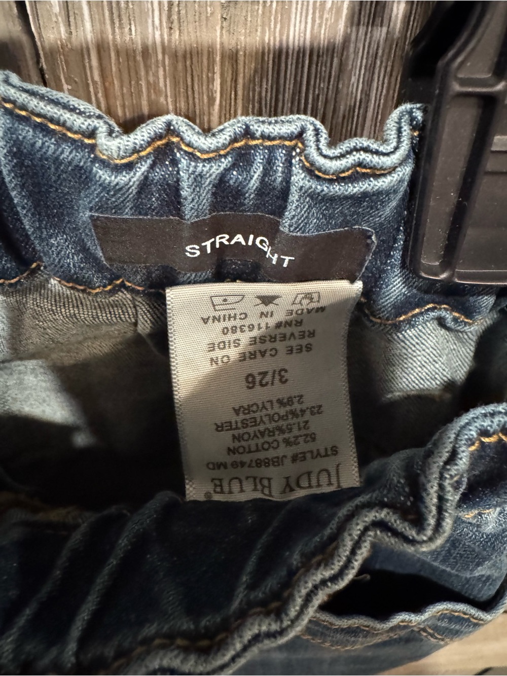 Judy Blue Men's Dark Blue Straight Jeans with Front Patch Pockets - Picture 3 of 4